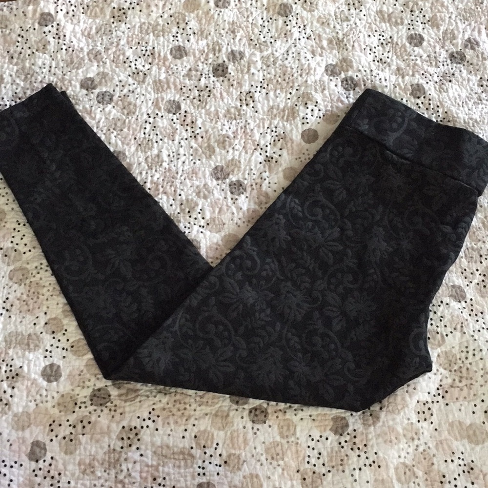 Loft Black Pants with Paisley Flocking